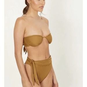 New AILA BLUE X FREE PEOPLE PASCAL BANDEAU BIKINI TOP Size Medium